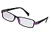 Kobwa(TM) Black Purple Fashion Clear Plastic Full Frame Rectangle Lens Uv Protection Plano Eyeglasses For Man Women With Kobwa's Keyring