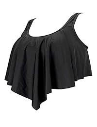 Tankini para dama con volantes y espalda cruzada