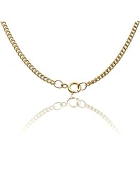 St. Christopher 24 Karat Ronda chapado en oro amarillo collar con cadena 25.00 mm