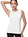 Bamans Women's Cute Mesh Sleeveless Workout Clothes Yoga Tops Open Back Exercise Gym Shirts Sports Running Tank Tops