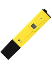 Jellas Pocket Size PH Meter / PH Tester / Mini Water Quality Tester for Household Drinking Water, Hydroponics, Aquariums, Swimming Pools, PH 0-14.0 Measuring Range, 0.1PH Resolution (Yellow)