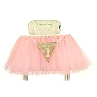 Originals Group 1st Birthday Baby Pink Tutu Skirt for High Chair Decoration for Party Supplies