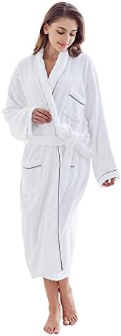 Monarca Long Bathrobe Soft Plush Cloth Bathrobe Hotel Spa Kimono Robe Men Women