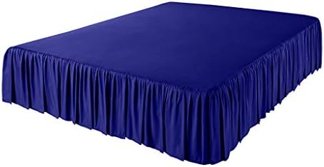 LuxuriousSheets 3 Side Coverage Ruffle/Gathered Bed Skirt with 16 Inch Drop Length (King, Solid Royal Blue) 1500 Series Brushed Microfiber - Covers Bed Legs and Frame