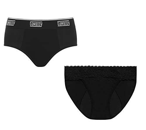 Bambody Period Panties: Hipster for Tweens & Women | Leakproof Briefs for Light-Medium Discharge | Menstrual Underwear (X-Large, 1 x Black + Free) - Thumbnail 2