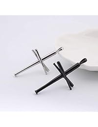 RMOYI - Collar con colgante de cruz de bate de béisbol, atletas, cadena de acero inoxidable, para hombres, mujeres, niños, niñas, grandes y pequeños, color plateado y negro, 18.0 - 24.0 in