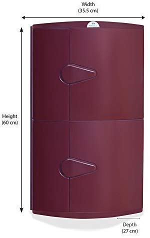Nilkamal Plastic 2 Door Plastic Storage Corner Cabinet For Bathroom Kitchen Maroon Amazon In Home Improvement