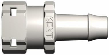 Kent Systems 3AW224-N01 White Nylon Collection 3, Open Flow Tube Fitting, Quick Coupling, 3/8" Barb, Female