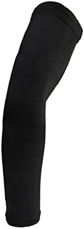 JENYYEN Athletic Compression Arm Sleeve (Full Length) - Perfect for Lymphedema, Football, Baseball, Running, Volleyball, Basketball, Golf & Outdoor Gym Sport-Size for Men and Women (XL, Black)