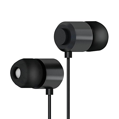 CADBB In-Ear Earbuds Noise Isolation Headsets Heavy Bass Earphones with Microphone and Volume Control for iPhone Android (black)