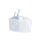 mDesign Suction Bathroom Shower Caddy Basket for Shampoo, Conditioner, Soap - Clear