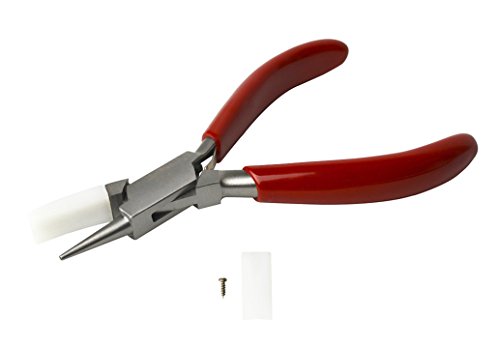 5-1/2" Non-Marring Round Jaw Flat Nose Nylon Pliers w/ Springs Jewelry Making Wire Looping Wrapping Coiling Metal Forming