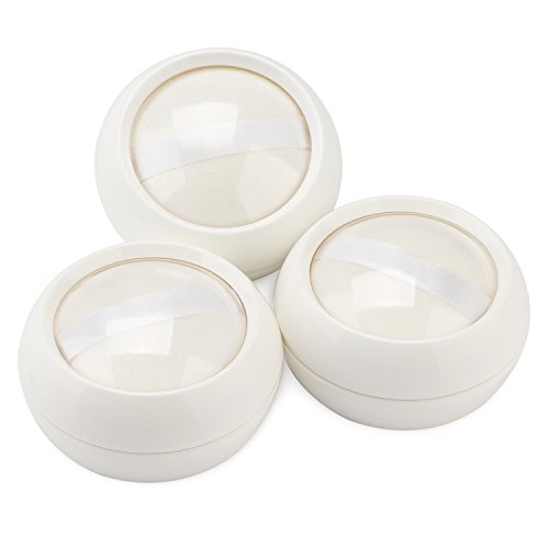 Makeup Powder Case with Puff, Segbeauty Refillable Compact Face Powder Containers with Sifter Lids, 60g Empty Loose Powder Case, Baby Powder Storage Pot Potable Travel Kit, Cosmetic Jars DIY Foundatio