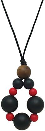 Aenki Silicone Teething Nursing Necklace Black