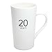 Momugs Number Pattern Simple Pure Large Milk Mug, Tall White Ceramic Coffee Cup, 20 oz