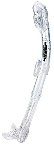 SEAC Frameless Snorkel Set for Men and Women | Comfortable Adjustable, Frameless Mask Made from Clear Tempered Glass | Dry Snorkel with Bottom Purge Valve | Snorkeling and Freediving Gear - Clear