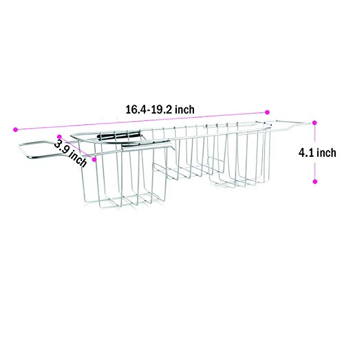 Expandable Scrubber Caddy Holder Organizer Rack Stainless steel for Scrub Brushes,Soap,Dishwashing Liquid Drainer Rack