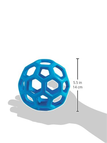 JW Pet Hol-ee Roller Dog Toy Puzzle Ball, Natural Rubber, Large (5.5 Inch Diameter), Colors May Vary