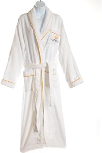 Hers and Hers LGBT Couple's Bathrobe Set - White Terry Cloth Cotton