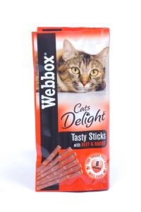 Webbox Cats Delight Tasty Sticks with Beef and Rabbit 6-Sticks Case of 25