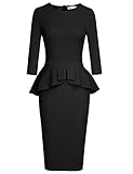 MUXXN Women's Plus Size Bodycon Flattering Cocktail Party Dress (Black XXL)