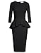 MUXXN Women's 1950S High Waist Bodycon Vintage Work Dress (Black M)