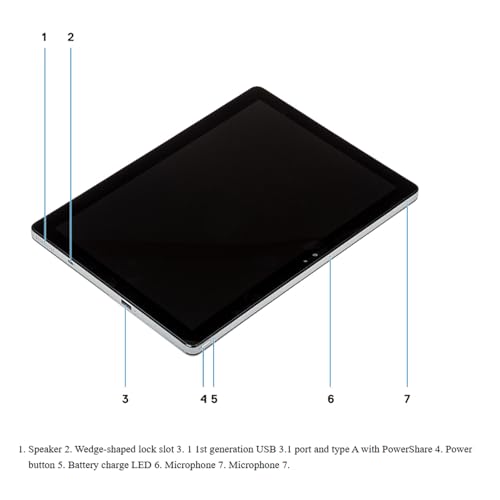 Dell Latitude 7210 — Tableta 2 en 1 | Pantalla FHD de 12.3 Pulgadas (1920 x 1280) — Teclado no Incluido | Core i5-10310U — SSD de 512 GB, 8 GB de RAM | 4.4 GHz | Win11 Pro (Reacondicionado)