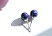 Elensan 6mm Blue Lapis Lazuli Ball Stud Earrings with Sterling Silver for Woman