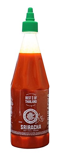 Sriracha Hot Chili Sauce (2 Pack) Real Asian Brewed â€“ No MSG â€“ Kosher Certified â€“ Spicy Dressing for Pizza, Grilled Food, Fish, Meat â€“ Convenient Bottle Size â€“ 24.7-ounce - By Best of Thailand