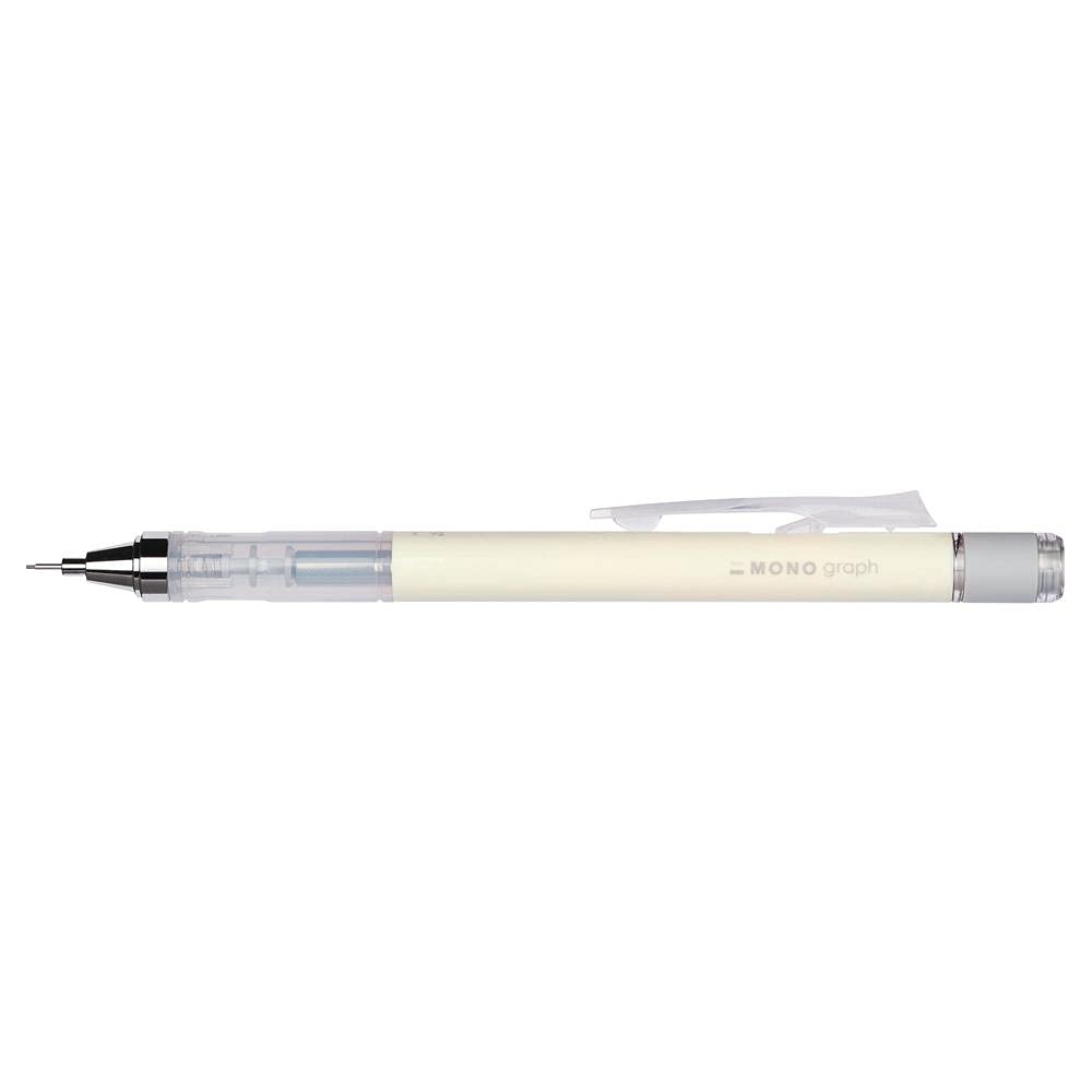 Tombow Mono Graph Mechanical Pencil 0.5 mm, Cream Blue, HB, Precise Drawing with 4 mm tip, Shaking Mechanism, incl. refillable Eraser, Blister Pack [SH-MG54-BS]
