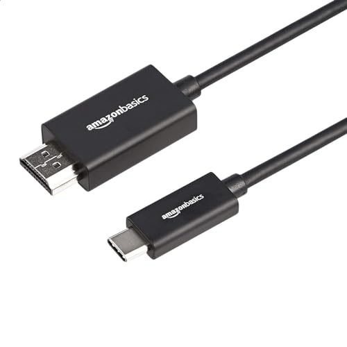 Photo 1 of Amazon Basics Premium Aluminum USB-C (Source) to HDMI (Display) Cable Adapter (Thunderbolt 3 Compatible) 4K@60Hz, 3-Foot, Black