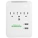 RND Wall Power Station includes 3 AC Plugs and 2 USB ports (3.4A total) with Surge for iPhone, iPad, Samsung Galaxy, LG, HTC, Moto and all USB Compatible Devices