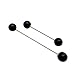 ZAKI L'VOW Black White Elegant Temperament Double Faux Pearl Brooch Pins Pack of 2