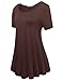 JollieLovin Women's Plus Size Tops Summer Tunic Short Sleeve Loose Fit T-Shirt to Wear with Leggings(Coffee,3X)