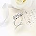 Taoqiao 925 Sterling Silver Rings for Women, Bowknot Cubic Zirconia Promise Rings for Her, Stackable Cute Princess Anniversary Wedding Ring Forever Love Knot Stacking Ring (Silver, 7)