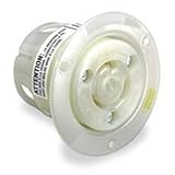 Hubbell HBL2626 AC Flanged Outlet NEMA L6-30 Female White
