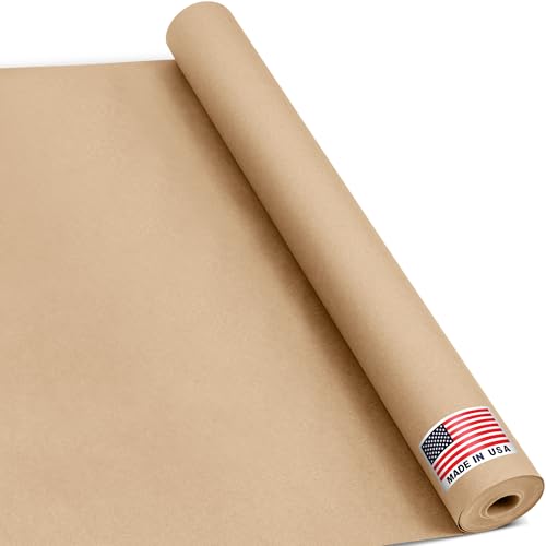 Paclord 24" x 1200" (100 ft) Natural Kraft Paper Roll – USA Made Non-Toxic, Odo…