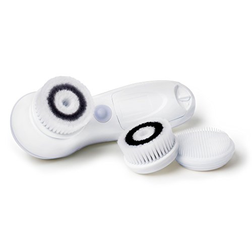 My Life My Shop Ultimate Spin Face Brush Daily Cleansing System, Facial cleansing brush designed for shower use. Includes 3 customized brushes and a protective travel case, Purple