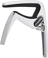 AmazonBasics Zinc Alloy Guitar Capo for Acoustic and Electric Guitar, Silver, 1-Piece
