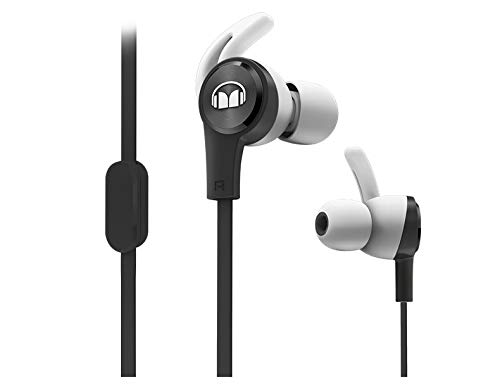 Monster iSport Achieve In-Ear Sports Headphones with Microphone in Black, Running, Sweatproof