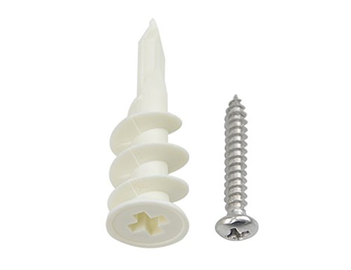 TOVOT 200 PCS M4 Screw Plastic Self-Drilling Drywall and Hollow-Wall Anchor Kit with Screw Wall Anchor Hooks, and Hollow-door Toggle