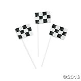 Checkered Flag Lollipop Suckers - 12 ct