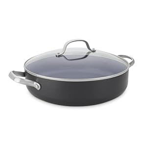GreenPan-Saute-Pan-with-Two-Side-Handle-Non-Stick-Toxin-Free-Ceramic-Saute-Pan-Induction-Oven-Safe-Cookware-26-cm36-Litre-Grey GreenPan Valencia Pro Hard Anodised Healthy Ceramic Non-Stick 26 cm/3.6 Litre Sauté Pan with Lid and Side Handles, PFAS…