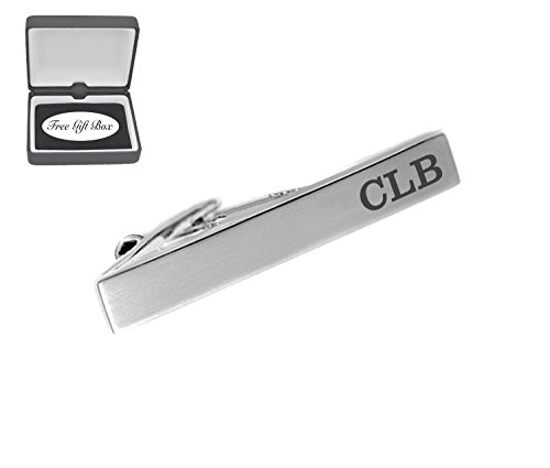 Personalized Silver Brushed Tie Clip Engraved Free