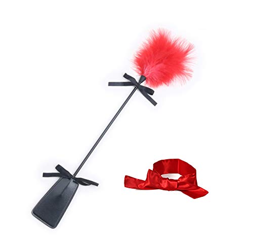 image for LYD Sport Leather Whip,Feather Tickle，2 in 1 Sport Exquisite Ostrich