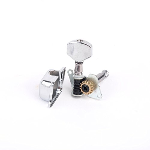 Musiclily 6 in line Semi Sealed Electric Guitar Machine Heads Tuning Pegs Keys Tuners Set for Right Hand, Chrome