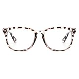 Cyxus Blue Light Blocking [Spring Hinge]Glasses, Clear Lens (Leopard Print)