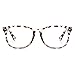 Cyxus Blue Light Blocking [Spring Hinge]Glasses, Clear Lens (Leopard Print)