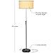 Brightech Telescope - Black & Gold Modern Floor Lamp for Bedroom - Tall, Height Adjustable Pole Light for Living Room & Office Lighting - Standing Lamp, Antique Brass - with LED Bulb