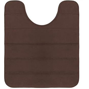 Yimobra Memory Foam Toilet Bath Mat U-Shaped, Soft and Comfortable, Super Water Absorption, Non-Slip, Thick, Machine Wash and Easier to Dry for Bathroom Commode Contour Rug, 24 X 20 Inches, Brown